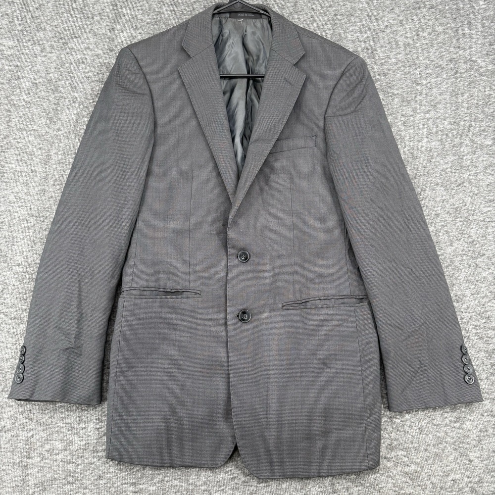 Calvin Klein 38R Slim Fit Gray 100% Wool Sport Coat Blazer 2 Button